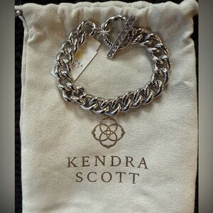 Kendra Scott Silver Chain Bracelet with Sparkling Clasp